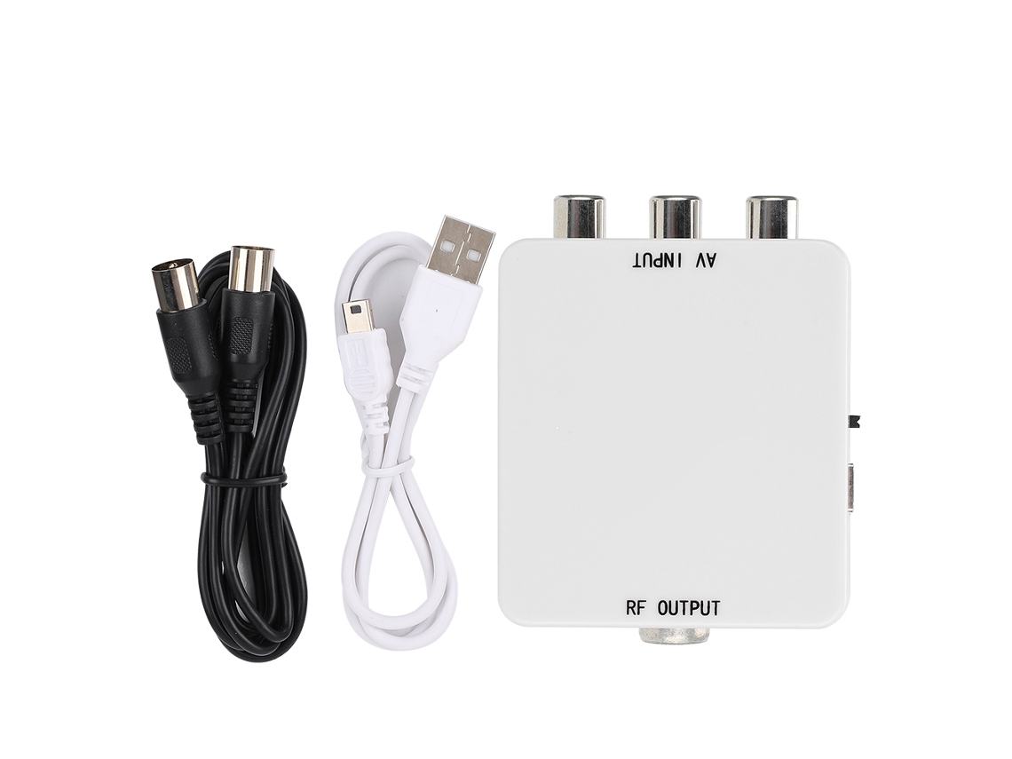 Mini Adaptador Convertidor De Vídeo Av A Rf, Convertidor De Señal De Tv Sin Necesidad De Controladores, 67,25 Mhz 61,25 Mhz.