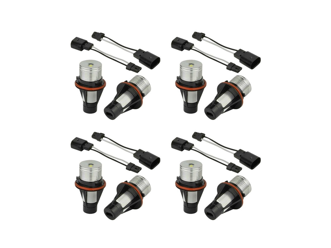 4 Pares De Bombillas Led Angel Eye Halo Blancas De 8000k Para Casquillos E39, E53, E60, E63, E64, E66, E87, 5, 6, 7, X3 Y X5.