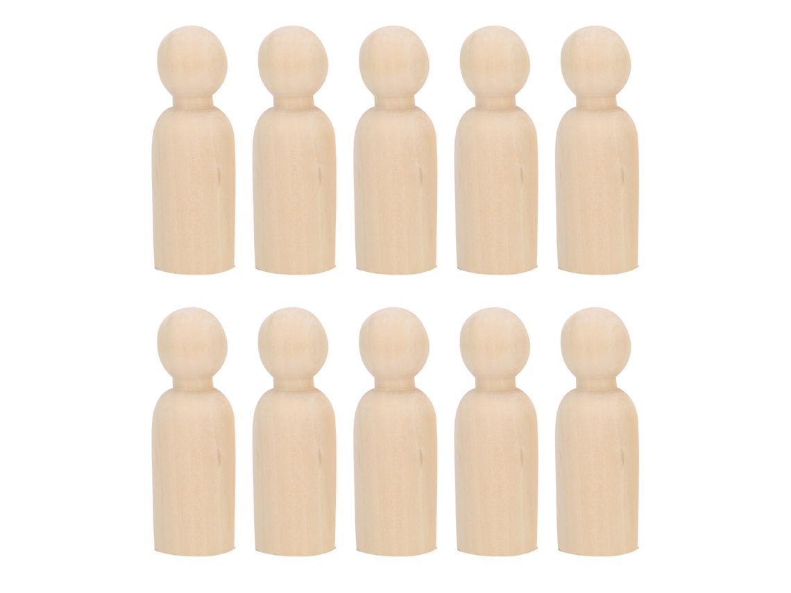 10 Figuras Masculinas De Madera Para Pintar, 75 Mm, Juguete De Bricolaje Para Manualidades Para Niños