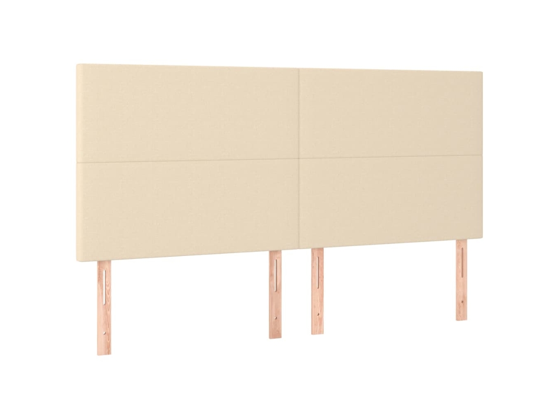 Conjunto 4 Cabecero VIDAXL Crema Tela (160x5x128 cm)