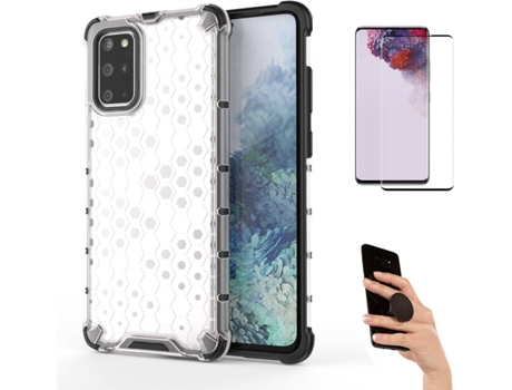 Kit Carcasa Y Protector Samsung S20 Plus Flexguard Rumble Y Popsocket