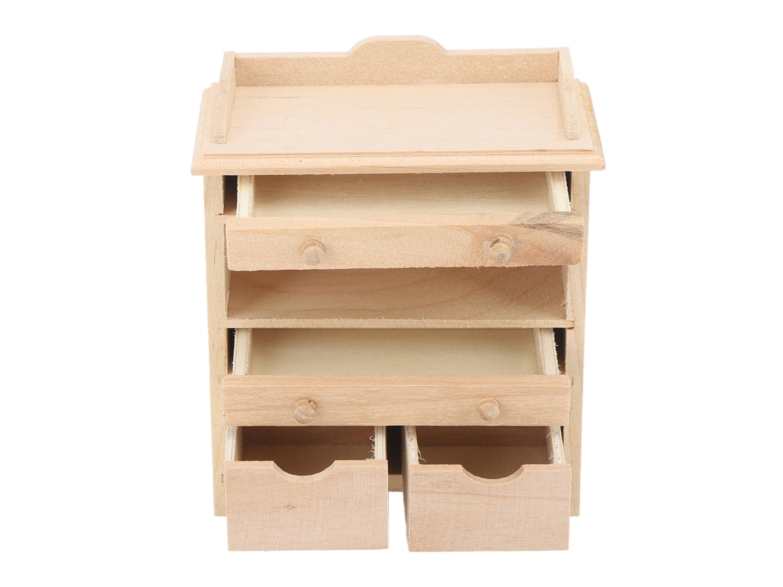 Armario En Miniatura Para Casa De Muñecas Con Cajones, Escala 1:12, De Madera Maciza, Para Decoración Y Bricolaje.