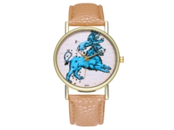 Reloj De Cuarzo De Cuero Informal Para Hombre Y Mujer Zhoulianfa (amarillo Claro)