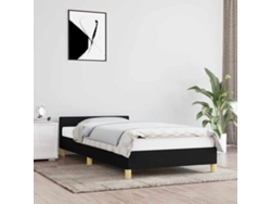 Estructura De Cama Sin Colchón Tela Negro 100x200 Cm