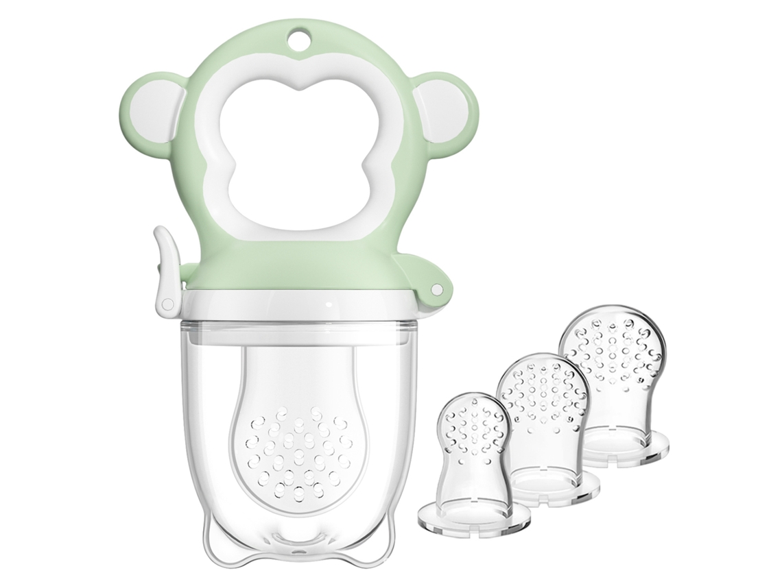 Chupete de repuesto para bebé con frutas y verduras, mono verde, talla M+SML