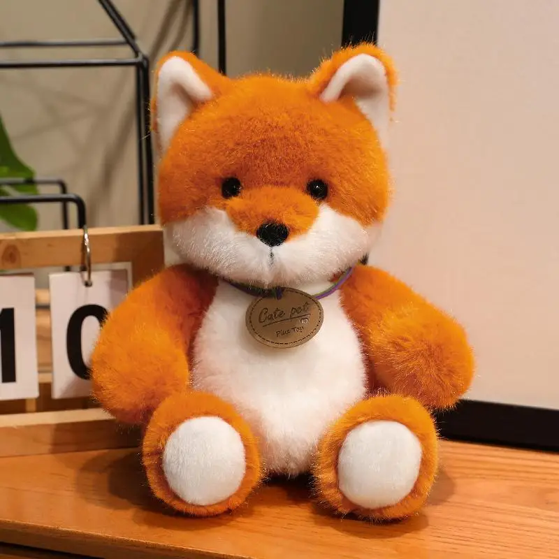 (naranja, 25 Cm) Peluche De Zorro Con Medalla De Dibujos Animados, Decoración Kawaii Para El Hogar