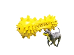 2026-32423-juguete Masticable Para Perros Mordedores Agresivos Con Pitido, Flotante Y Cepillo Dental Amarillo