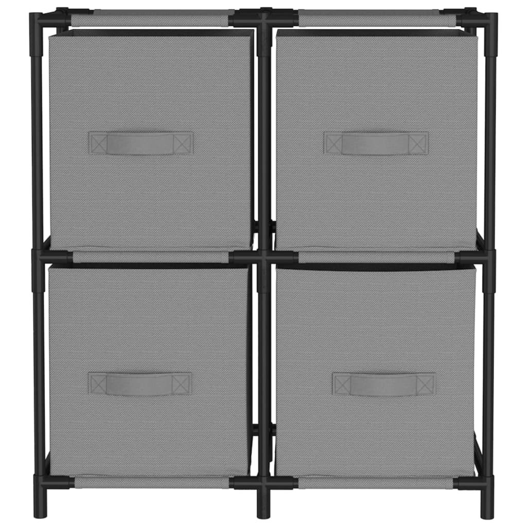 Armario Almacenaje De acero con 4 cestos tela gris 63x30x71 63 30 71