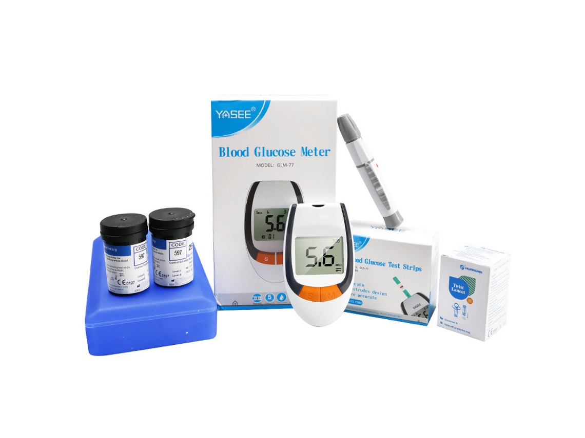 Medidor De Glucosa Glm-77, Kit Completo Con Tiras Y Lancetas, Monitor De Diabetes Rápido Y Preciso