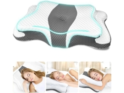 Almohada Cervical Ergonómica Y Transpirable De Espuma Viscoelástica Para Dormir, Almohada Correctora Cervical