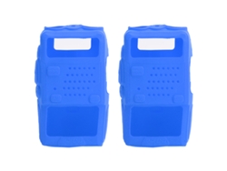 2 Fundas Protectoras De Silicona Para Radio Walkie-talkie Baofeng Uv5r Mini Azul