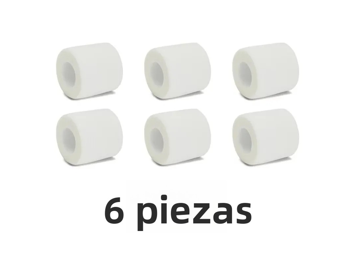 Cinta adhesiva deportiva elástica para vendaje, ideal para rodilleras. Mdug (blanca, 6 unidades, 5 cm)