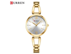 Reloj De Pulsera De Acero Con Esfera Pequeña Para Mujer, Resistente Al Agua Y De Diseño Sencillo (caja Dorada Con Correa Dorada Y Esfera Blanca).