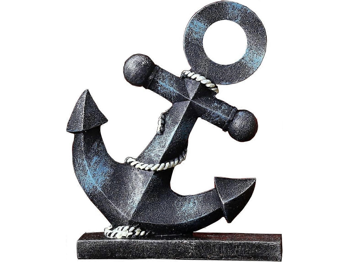 Escultura decorativa Rebe con forma de ancla náutica, un diseño costero creativo hecho de resina maciza para ambientes náuticos y regalos.