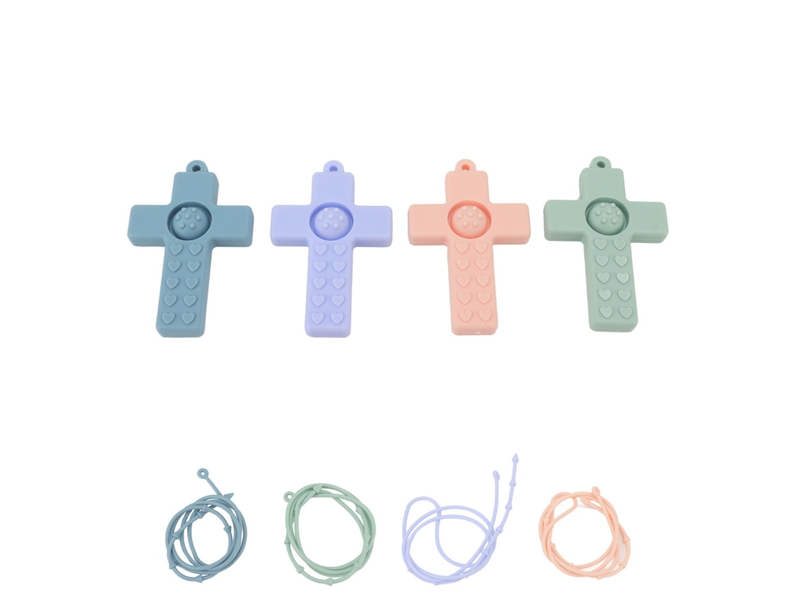 Chupete de silicona para bebés, juguete para masticar para los dientes, chupete cruzado, molar para bebés, juguete para la odontopatía infantil