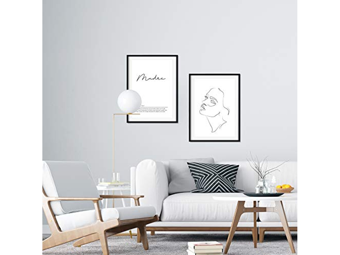 Set de 2 Cuadros NACNIC Lineas Femeninas y Palabras (A3)