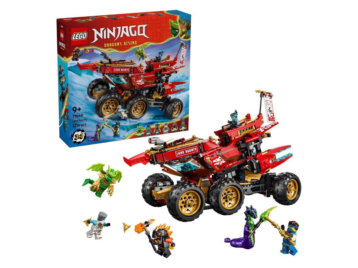 Lego® 71869 Ninjago Bounty Terrestre - Juguete 3en1 Con Barco, Coche Y Moto