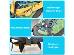 2026-10 Dientes Crampones Tiras De Tracción Fundas Para Botas De Nieve Agarres De Hielo Para Senderismo Pesca En Hielo Caminar