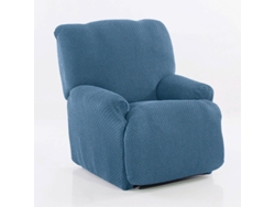 Maxifundas | Funda De Sillón Relax Relive | Modelo Pies Juntos | Color Celeste | Alta Elasticidad Y Tacto Suave | Hecho En España.