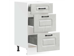 Mueble de cocina bajo Kalmar Grey MAISON EXCLUSIVE en hormigón industrial y madera