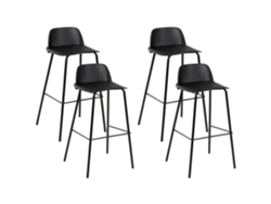 Conjunto de 4 cadeiras de bar BELIANI Mora de Material sintético Preto 48x35x90