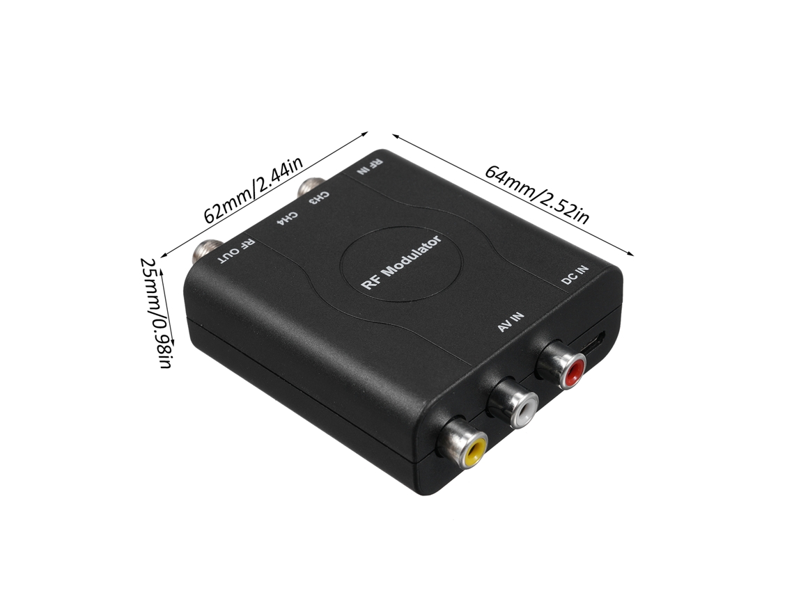 Modulador Rf, Convertidor Av A Rf, Adaptador De Entrada De Vídeo Ntsc Ch3/ch4, Demodulador Vhf Para Señal De Tv Analógica Catv