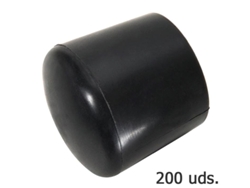 Contera plastico redonda exterior negra 8 mm. bolsa 200 unidades