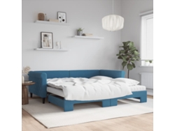 Sofá Cama Nido Con Colchón Terciopelo Azul 100x200 Cm