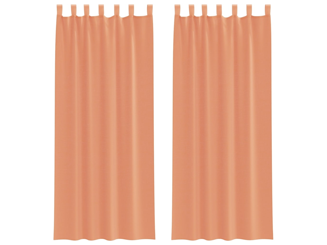 Maison Exclusive - Cortinas De Gasa Con Trabillas 2 Uds Terracota 140x260 Cm