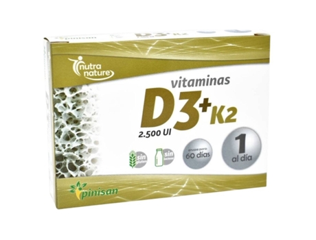 Vitaminas D3K2 Sin Gluten 60Caps PINISAN