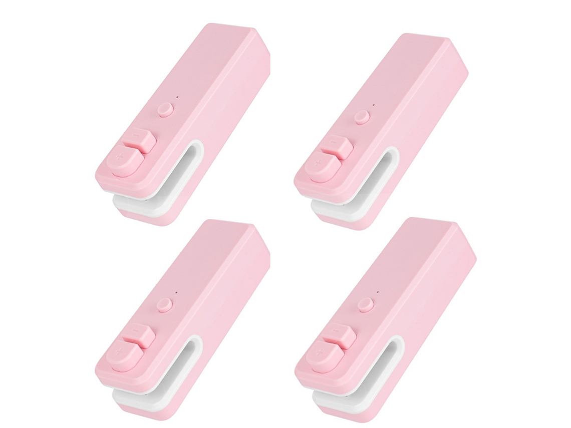 4 paquetes de selladores térmicos al vacío portátiles 2 en 1 con carga USB
