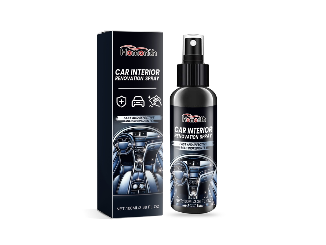 Spray de renovación para interiores de coche, para limpiar y descontaminar asientos y salpicadero, 100 ml | Sin marca