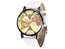 Reloj De Pulsera Analógico Para Mujer Con Correa De Pu, Movimiento De Cuarzo, Blanco - Regalo Elegante