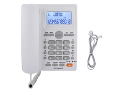 Telefone Fixo Com Fio Com Display De Identificação De Chamadas E Alto-falante Dual Port Branco