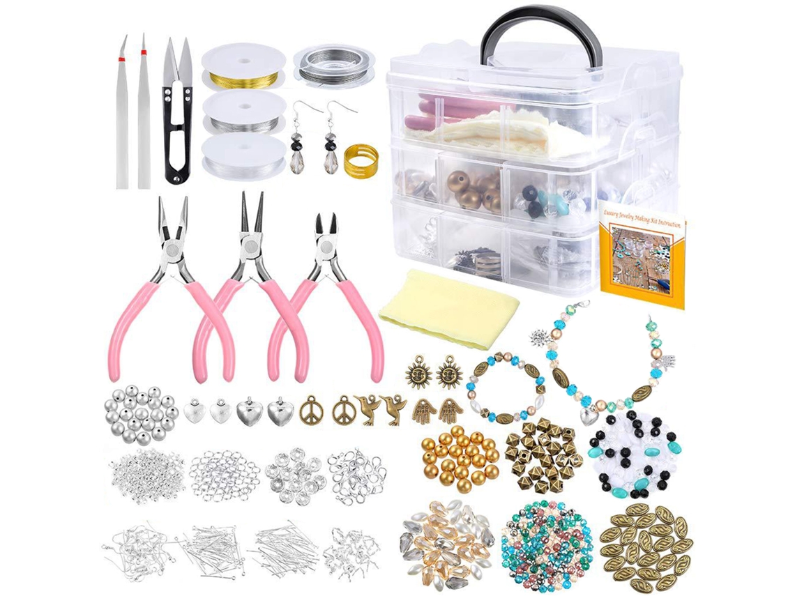Kit Para Hacer Joyas Con Estuche Transparente Para Adultos Y Principiantes.