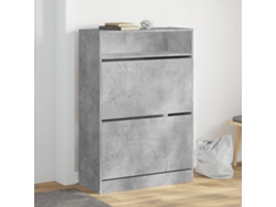 Mueble Zapatero | Armario Zapatero 2 Cajones Abatibles Gris Hormigón 80x34x116 Cm