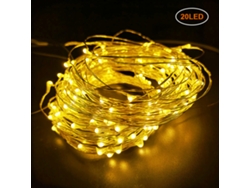 Guirnalda De Luces Led Plateadas, Funciona Con Pilas, Luz Blanca Cálida, Ideal Para Navidad, Bodas, Decoración Del Hogar Y Fiestas. Protección Ip44. Alcance: 2-10 M. Consta De 20-100 Led.