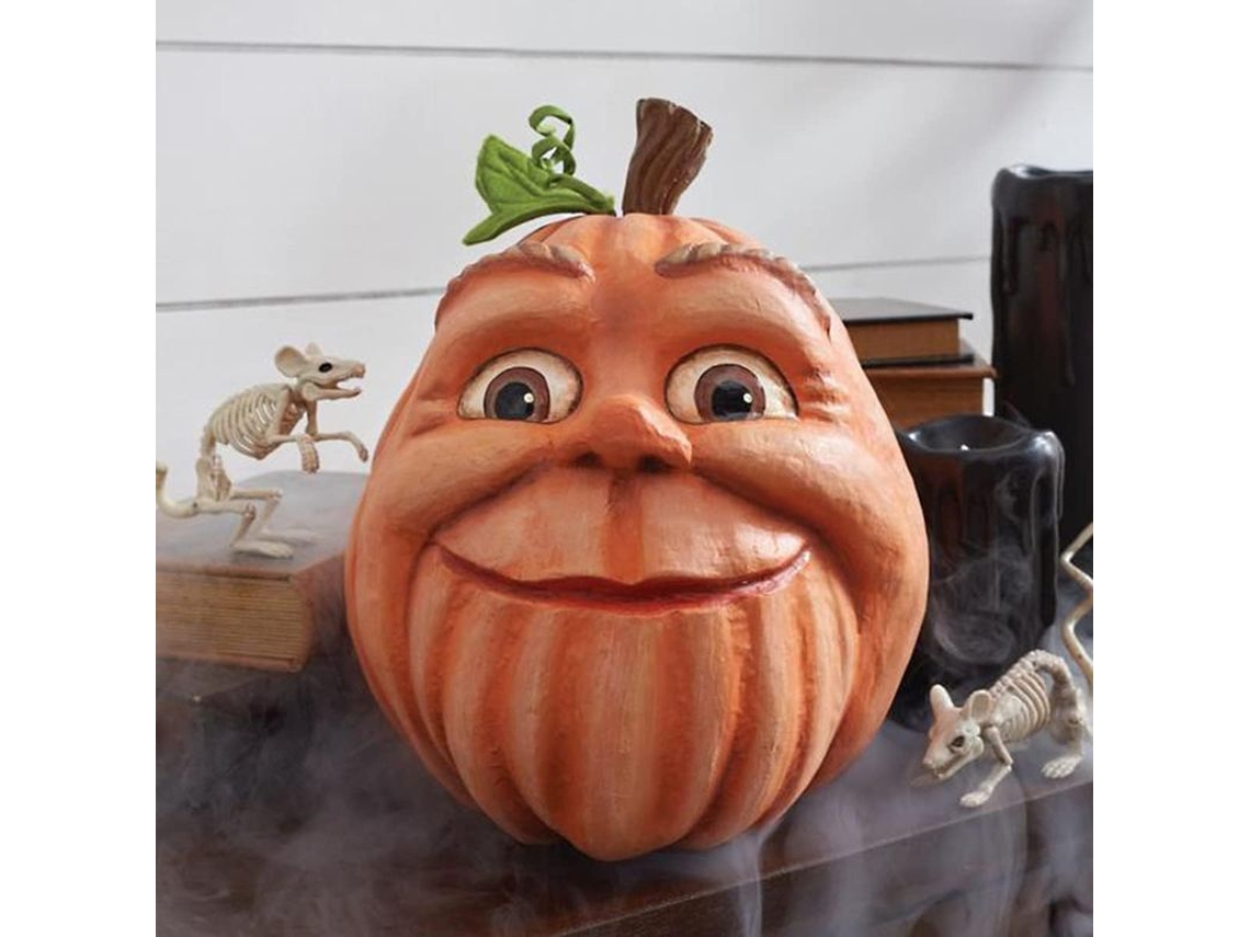 2026altiro-decoración De Calabaza Terrorífica De 16,8 Cm, Cabeza De Calabaza Con Expresión Grotesca Para Halloween.