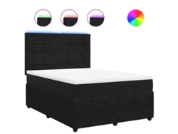 Maison Exclusive - Cama Box Spring Con Colchón Terciopelo Negro 140x200 Cm