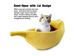 Bonita Cama Nido Para Gatos Con Forma De Plátano, Cálida Y Suave Para Cachorros Y Gatitos, Ideal Para El Invierno