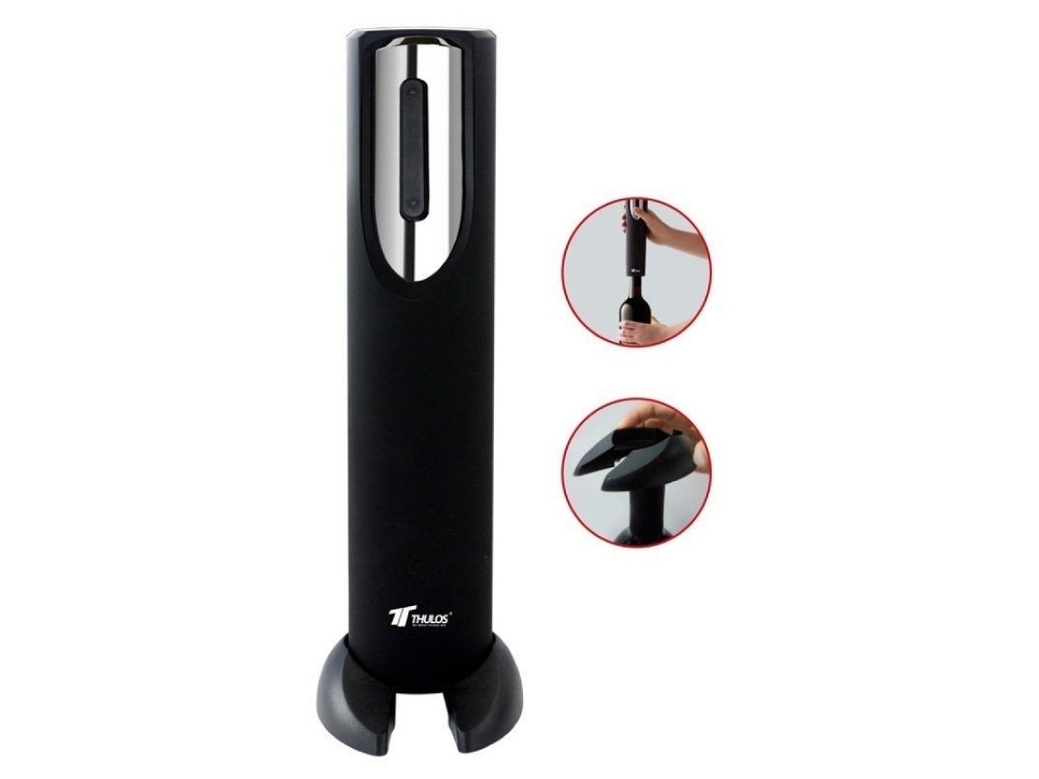 Sacacorchos Eléctrico con Accesorio para Quitar Protección del Tapón Disfruta de la comodidad y facilidad de abrir tus botellas de vino con este