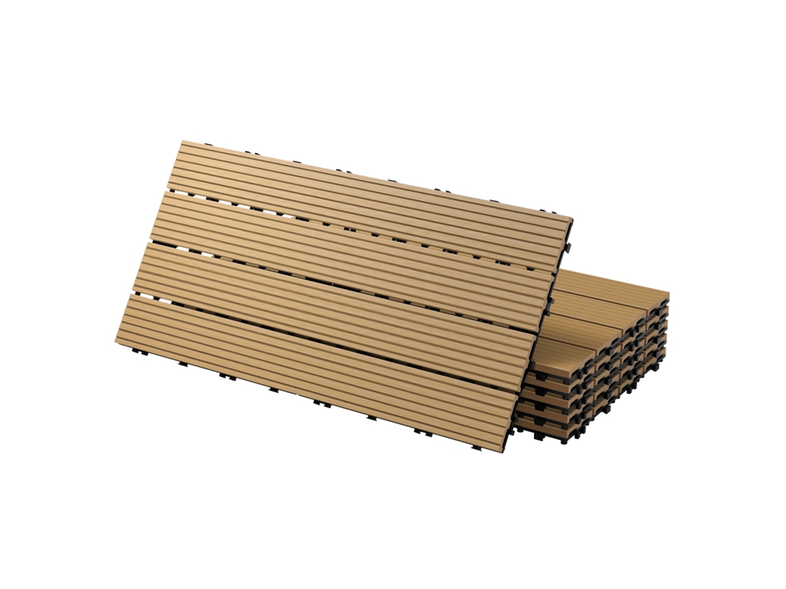 Ecd Germany Baldosas De Patio Wpc De 60x30 Cm 18 Piezas Por 3m² Teca