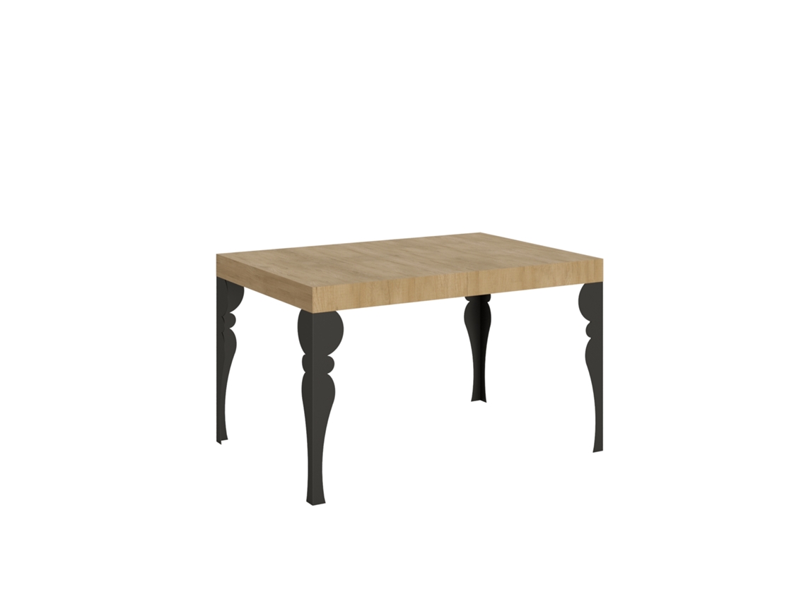 Mesa extensible Paxon 140/400x90 cm roble natural con patas antracita Itamoby
