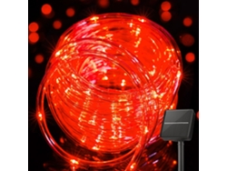 Guirnalda de luces LED, guirnalda de luces solares, luces de hadas impermeables en tubo transparente delgado, 22 m, 200 luces, 8 modos (rojo) Specgence