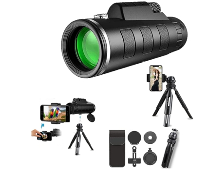 Binoculares de visión nocturna 10X25 adecuados para niños y adultos con prismas Bak4 y lentes verdes Fmc adecuados para observar-Negro YIZHOOD