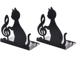 Besportble Sujetalibros De Mesa De Hierro Con Diseño De Gato Negro De Imikeya Y Hierro. 18,5 X 16 X 10 Cm -...