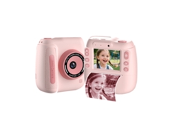 Cámara instantánea mini HD 1080p de 2,4 pulgadas para niños con estampado de cuich rosa