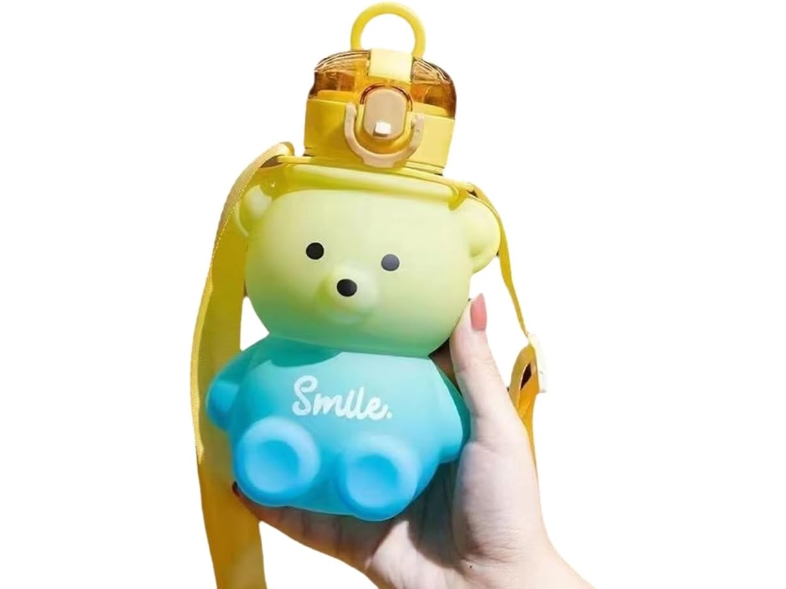 1 Unidad De Vaso De Agua Con Bonito Diseño Degradado, Ideal Para El Verano, Con Pajita De Plástico De Alta Calidad Para Niñas, Portátil Y Grande.