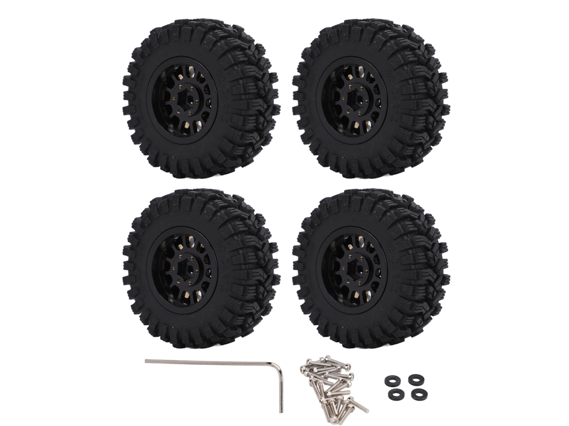 Neumáticos Para Ruedas Rc, 4 Unidades, Llanta De Latón, Goma, 1,2 Pulgadas, Estabilidad Para Coches Rc 1/18 1/24 Traxxas Scx24 Fms24