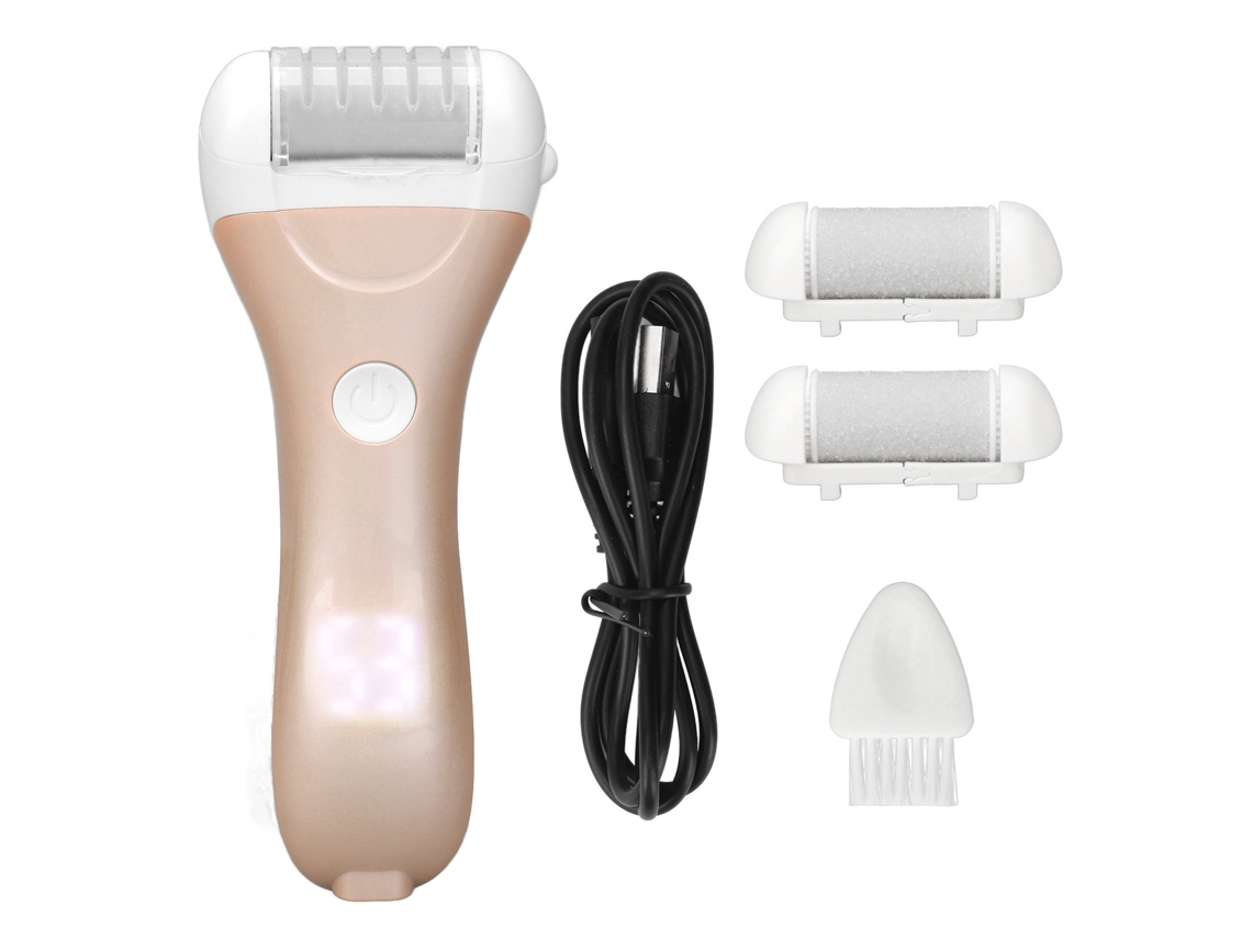Omni-quitamieles Eléctrico Para Pies Recargable Impermeable Con 2 Cabezales De Rodillo Kit De Pedicura Champán